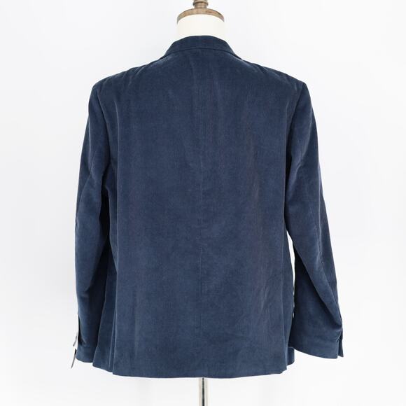 Tommy Hilfiger Men's Navy Cotton Corduroy Double-Breasted Suit Jacket Size 44S - Picture 5 of 7